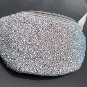 Rhinestone Bedazzled Glittery Silver Fanny Pack